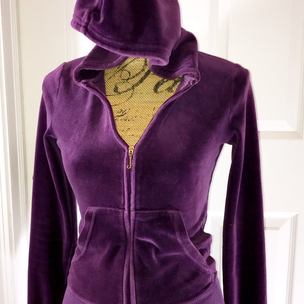 Juicy Couture Purple Hooded Sweatshirt SzS - Picture 4 of 6